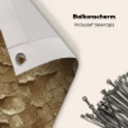 Organisch - Patroon - Bladeren - Goud Balkonbeschermer Duitsland klein 596 -closeup_NL