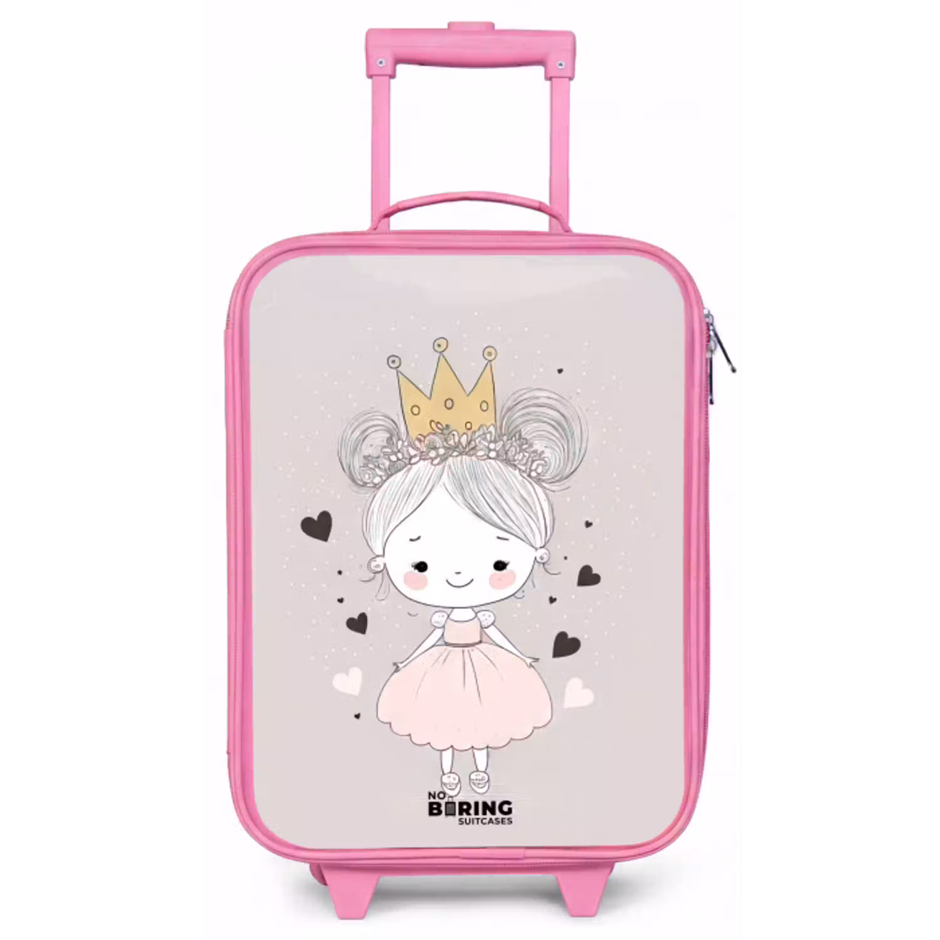 Prinses met knotjes Kinderkoffer - Roze klein -zz3dotto