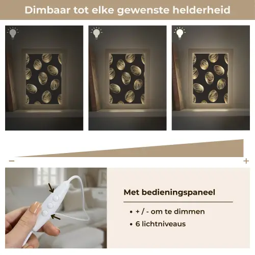 Eieren - Goud - Patroon Light Box met kabel (Tafellamp) klein -USP_dimbaarNL