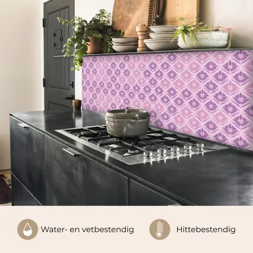 Bloemenruit - Patroon - Paars keuken achterwand 2 middel 871 -usp_NL