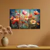 Bloemen - Kleurrijk - Abstract Canvas - Meerluiken 3 luik klein -sfeer5