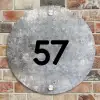 Beton - Traditioneel Naambord Rond klein -sfeer2