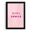 Girl power - Roze - Hartje fotolijst zwart zonder passe partout klein -3d