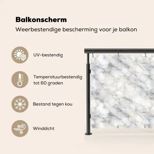 Grijs - Marmer - Gedetailleerd Balkonbeschermer Duitsland klein 596 -specs_NL