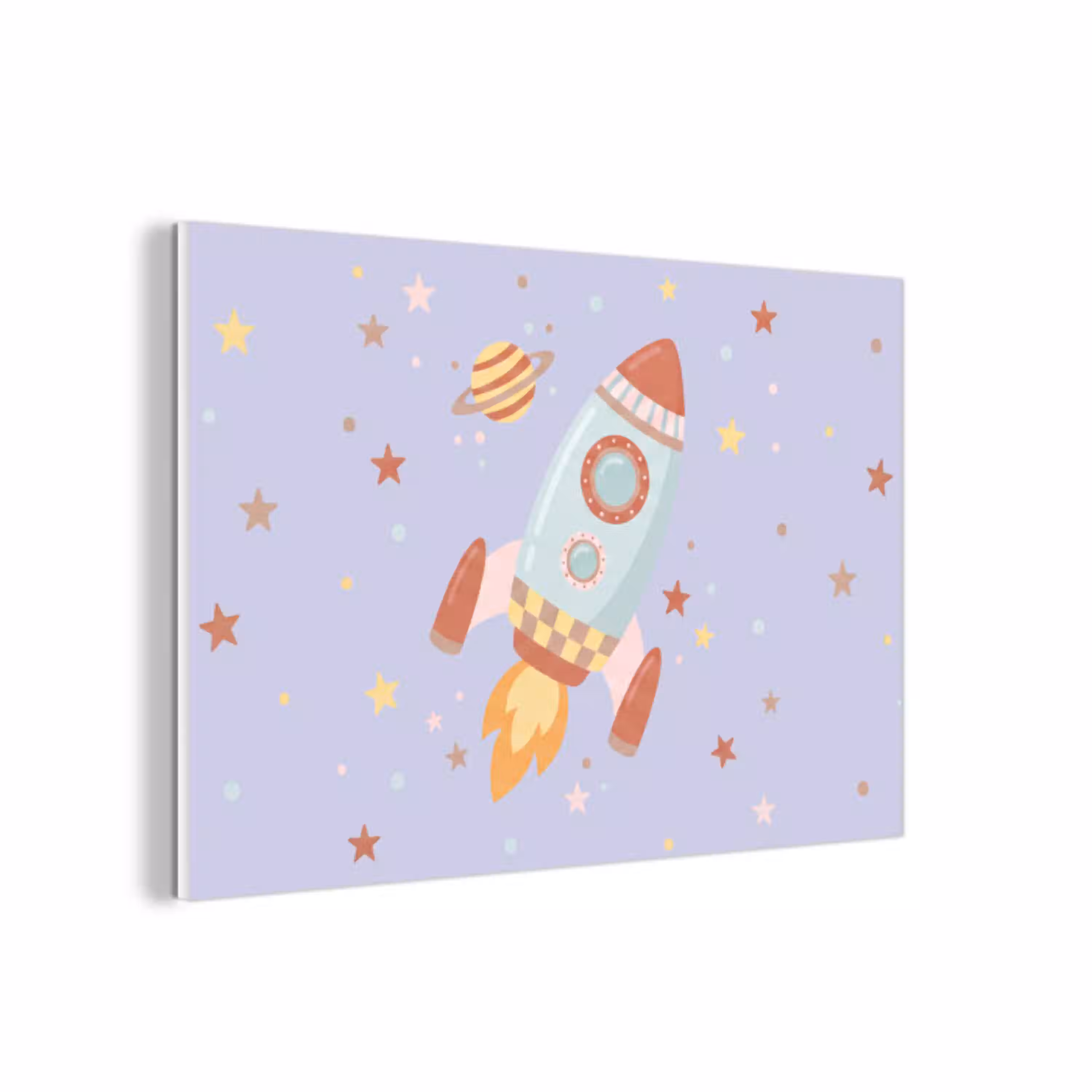 Raket - Ruimte - Planeet - Illustratie forex 5mm xxl -3d