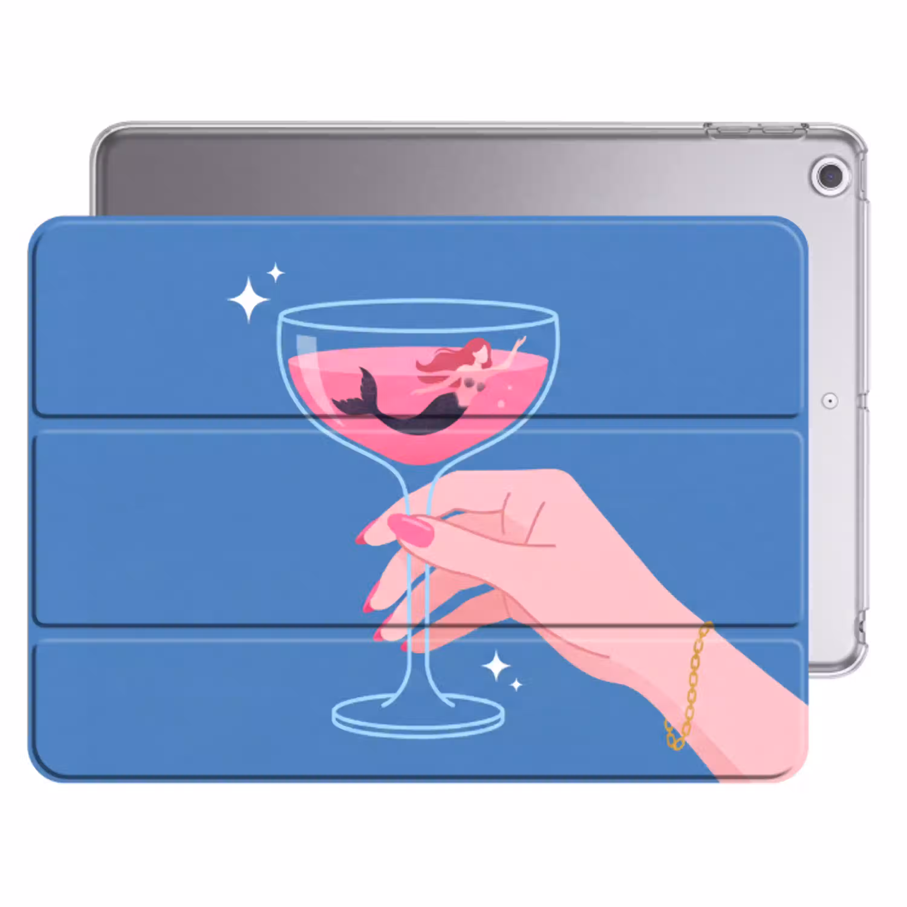 Vrouw - Glas - Abstract - Roze - Blauw Apple iPad 2017 middel -threedimensional_3d_global