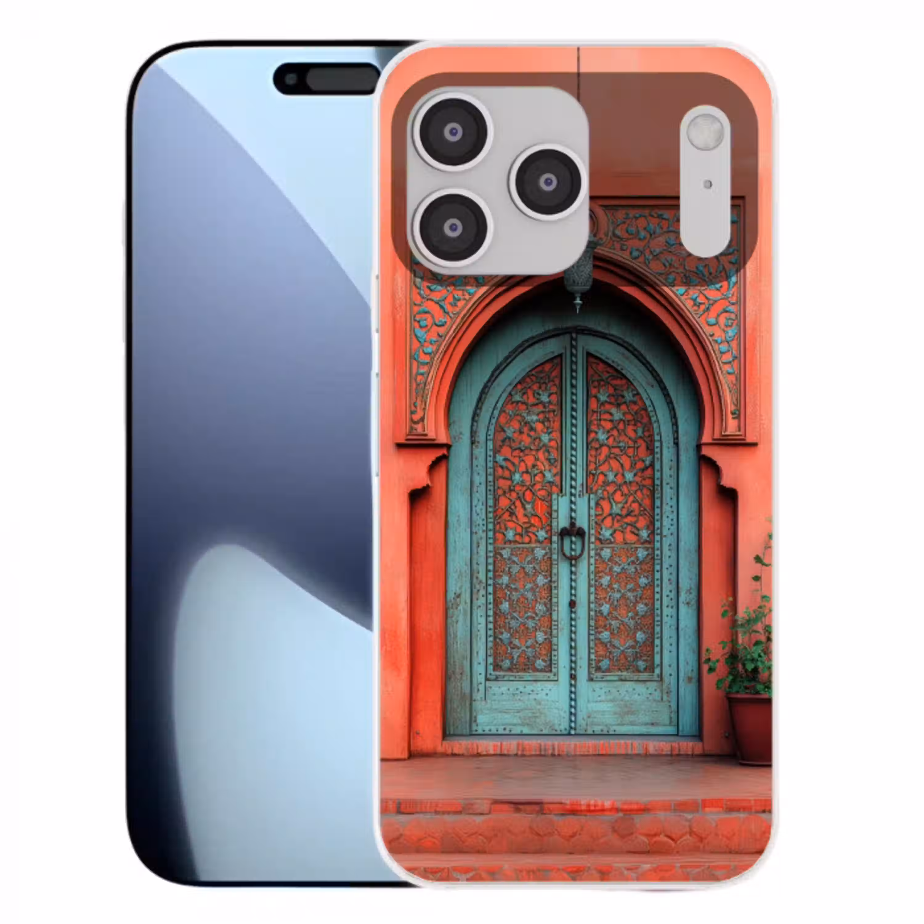 Lantaarn - Deur - Turquoise Telefoonhoesje iPhone 17 Pro Max klein -3d