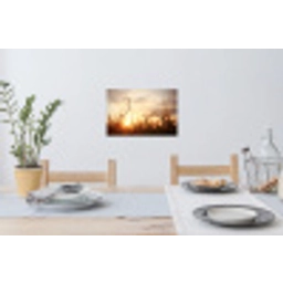 Riet - Gras - Zonsondergang - Natuur - Horizon Muursticker klein -eettafel