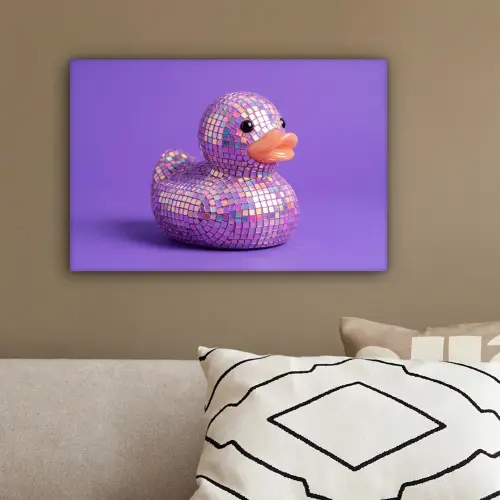 Disco - Eend - Paars canvas 2cm klein -sfeer3