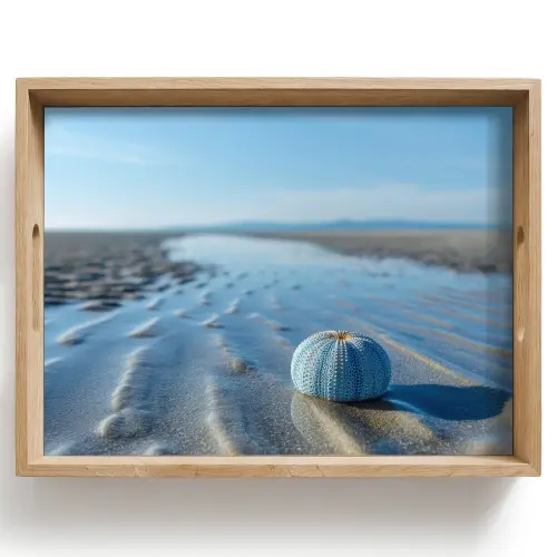 Strand - Schild - Water - Blauw Dienblad Rechthoek middel -z3d_shopping
