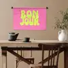Bonjour - Roze - Fel groen Wandkleed katoen klein -sfeer6