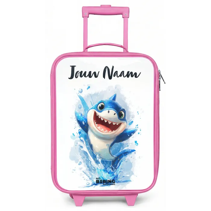 Haai - Tanden - Water Kinderkoffer - Roze klein -zz3dotto