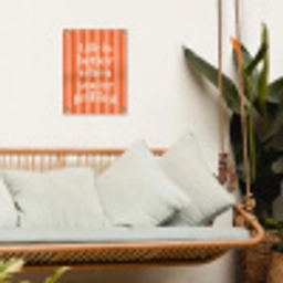 Tekst - Gestreept - Oranje - Zomer tuinposter los doek klein -sfeer7