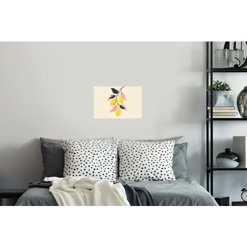 Citroenen - Felgeel - Tak - Bladeren Muursticker klein -slaapkamer