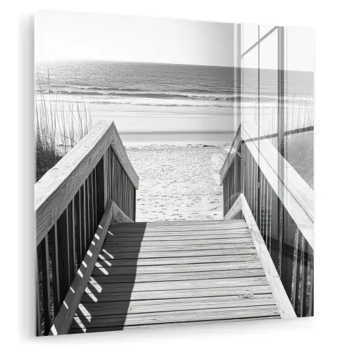 Loopbrug - Hout - Strand - Zee plexiglas 5mm klein -zzzproduct_nieuw