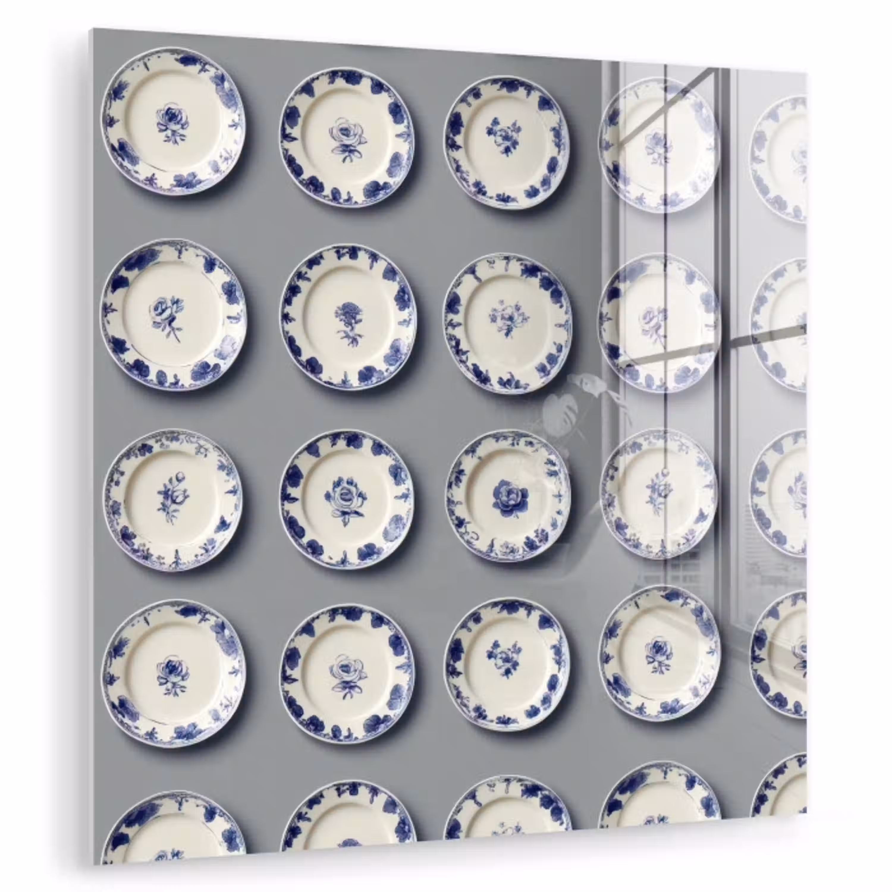 Borden - Bloemen - Blauw - Wit plexiglas 5mm klein 11 -zzzproduct_nieuw
