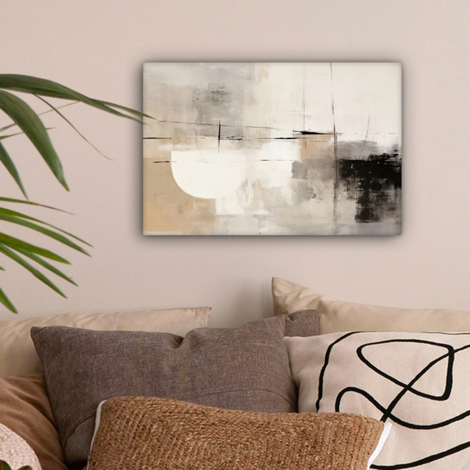 Abstract - Kunst - Grijs canvas 2cm klein -sfeer1