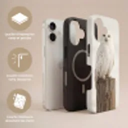 Sneeuwuil - Paal - Winter - Portret - Majestueus Toughcase MagSafe Apple iPhone 17 klein -USP_Lagen_FR