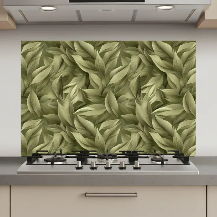 Bladeren - Modern - Groen keuken achterwand spatscherm klein 900 -3d_website