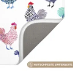 Kippen -Aquarel - Kleurrijk Badmat klein 997 -USP_AntislipDE