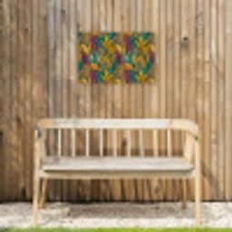 Tropische - Botanisch - Patroon - Kleurrijk - Exotisch Tuinposter op houten frame 2 cm dik klein 845 -sfeer4