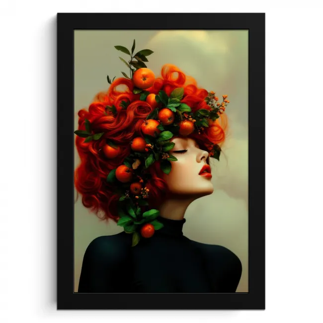 Vrouw - Appels - Rood - Bladeren KitchenYeah - Keuken - Fotolijst klein -3d