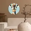 Giraffe - Illustratie - Bruin - Minimalistisch Wandcirkel plexiglas klein -sfeer1