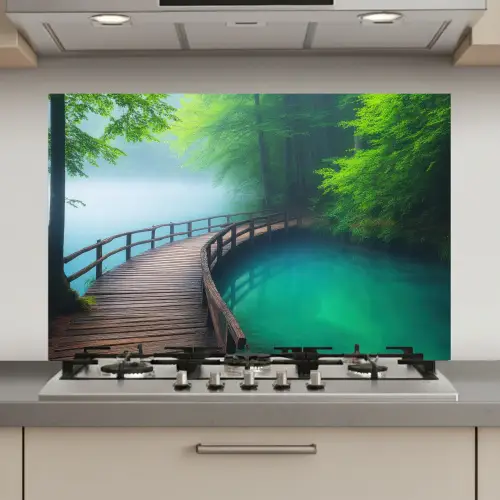 Brug - Water - Rivier - Bos keuken achterwand spatscherm klein -3d_website