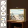 Strand - Zee - Fiets - Vintage - Bloemen Light Box met batterij (Wandlamp) middel -USP_websiteoverzichtNL