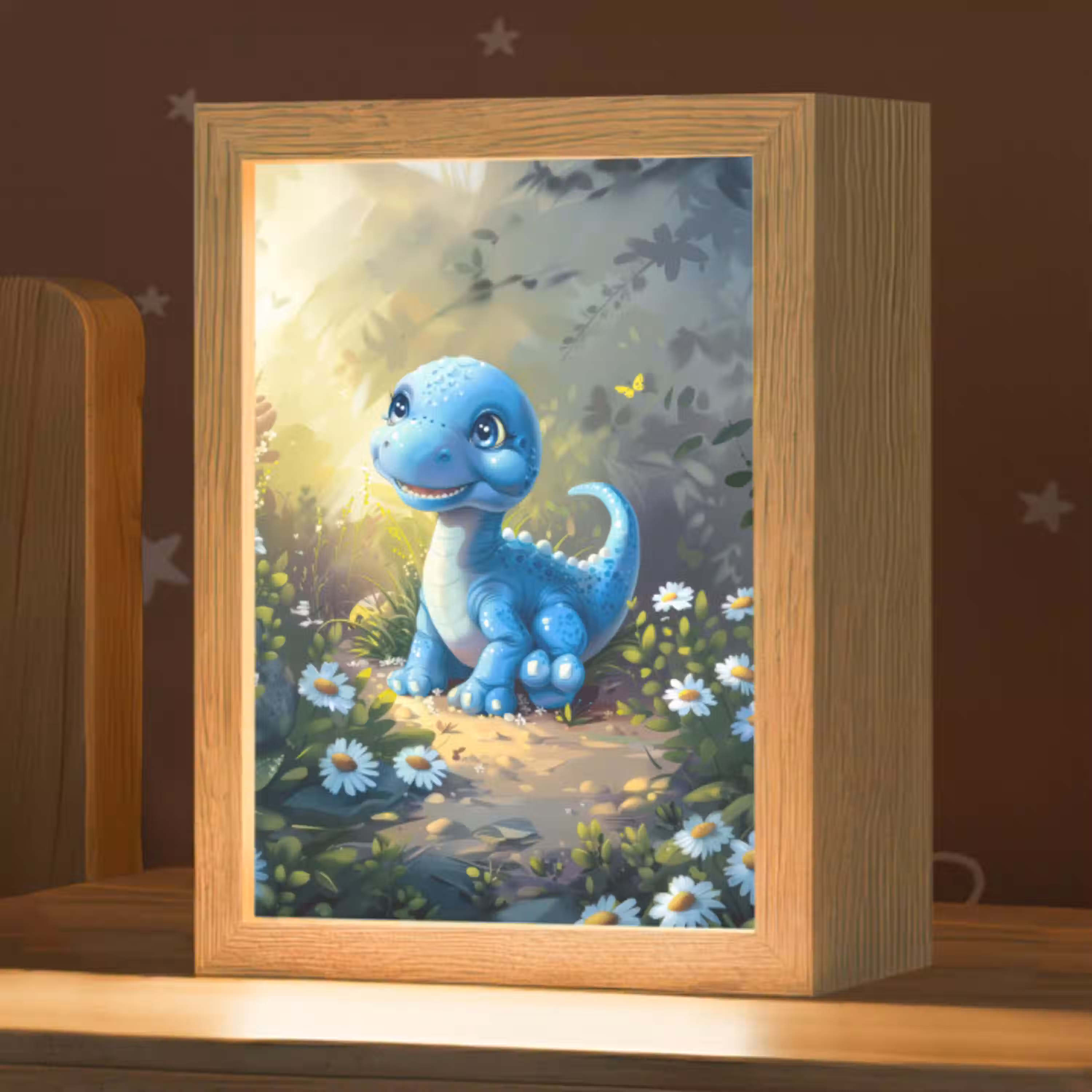 Dino - Blauw - Baby - Dinosaurus Light Box met kabel klein -zzz_3d_website