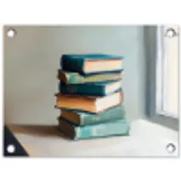 Stapel - Boeken - Groen - Daglicht tuinposter los doek klein -3d