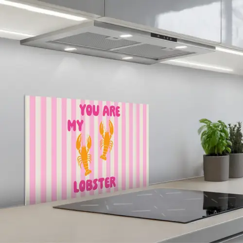 Lobster - Love - Valentijn keuken achterwand spatscherm klein -3d_schuin
