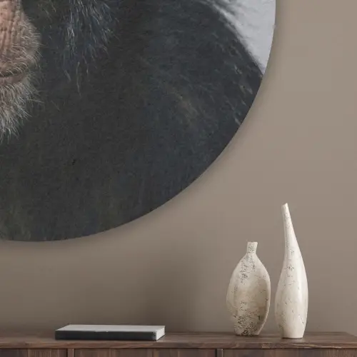 Chimpansee - Badeend - Grijs Akoestische PET Vilt - Rond klein -sfeer5_closeup