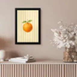 Sinaasappel - Strepen - Oranje - Zomers fotolijst zwart zonder passe partout klein -sfeer5