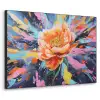 Bloemexplosie - Felle spatten - Dynamisch Textielframe zwart klein -3d