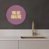 Tekst - Paars - Amazing KitchenYeah - Keuken - Wandcirkel Forex klein -sfeer1