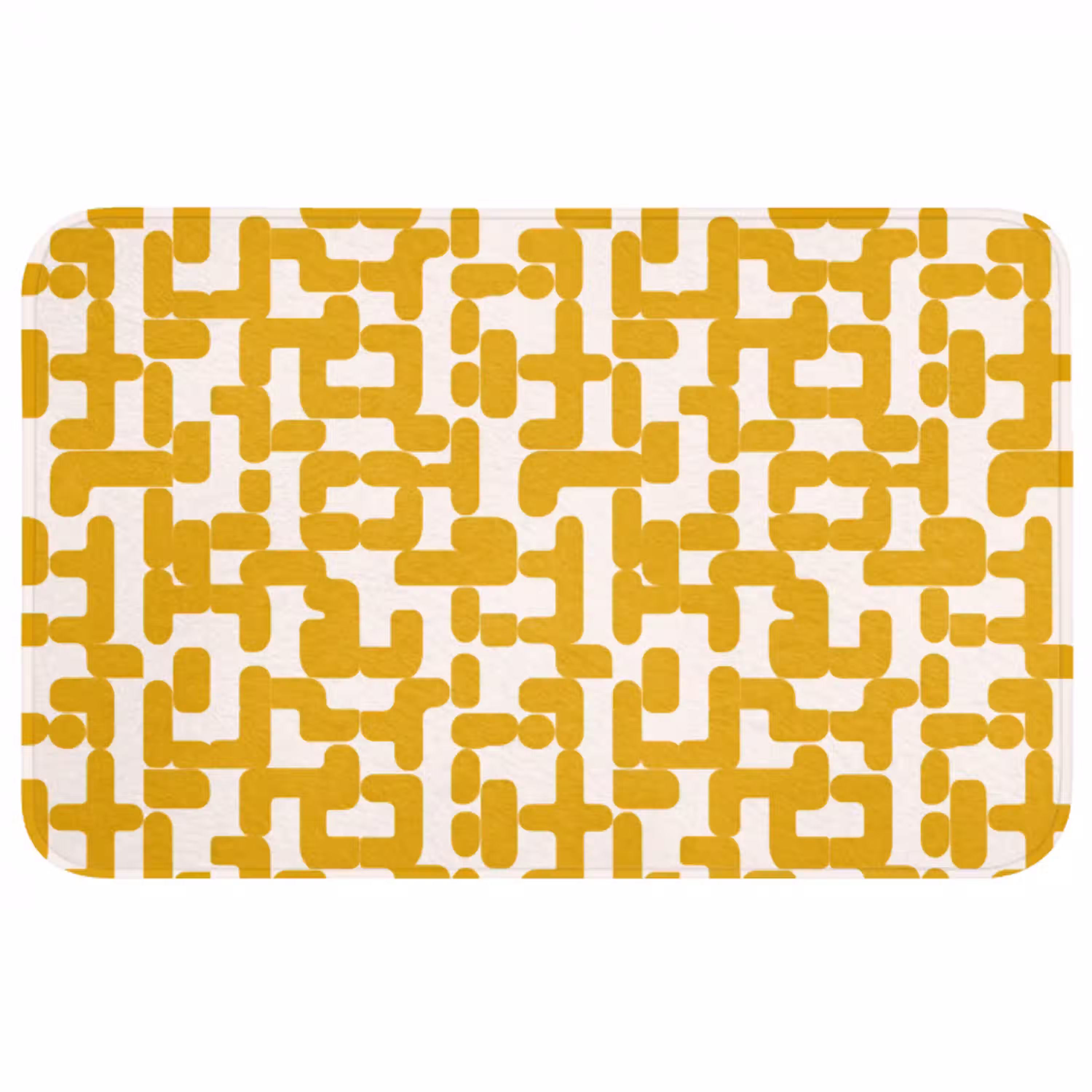 Geel - Beige - Patroon Badmat middel 997 -3d