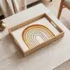 Minimalistisch - Boog - Lijnen - Beige Dienblad Rechthoek middel -sfeer1