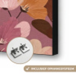 Bloem - Patroon - Roze Textielframe zwart klein 947 -USP_ophangsysteemNL