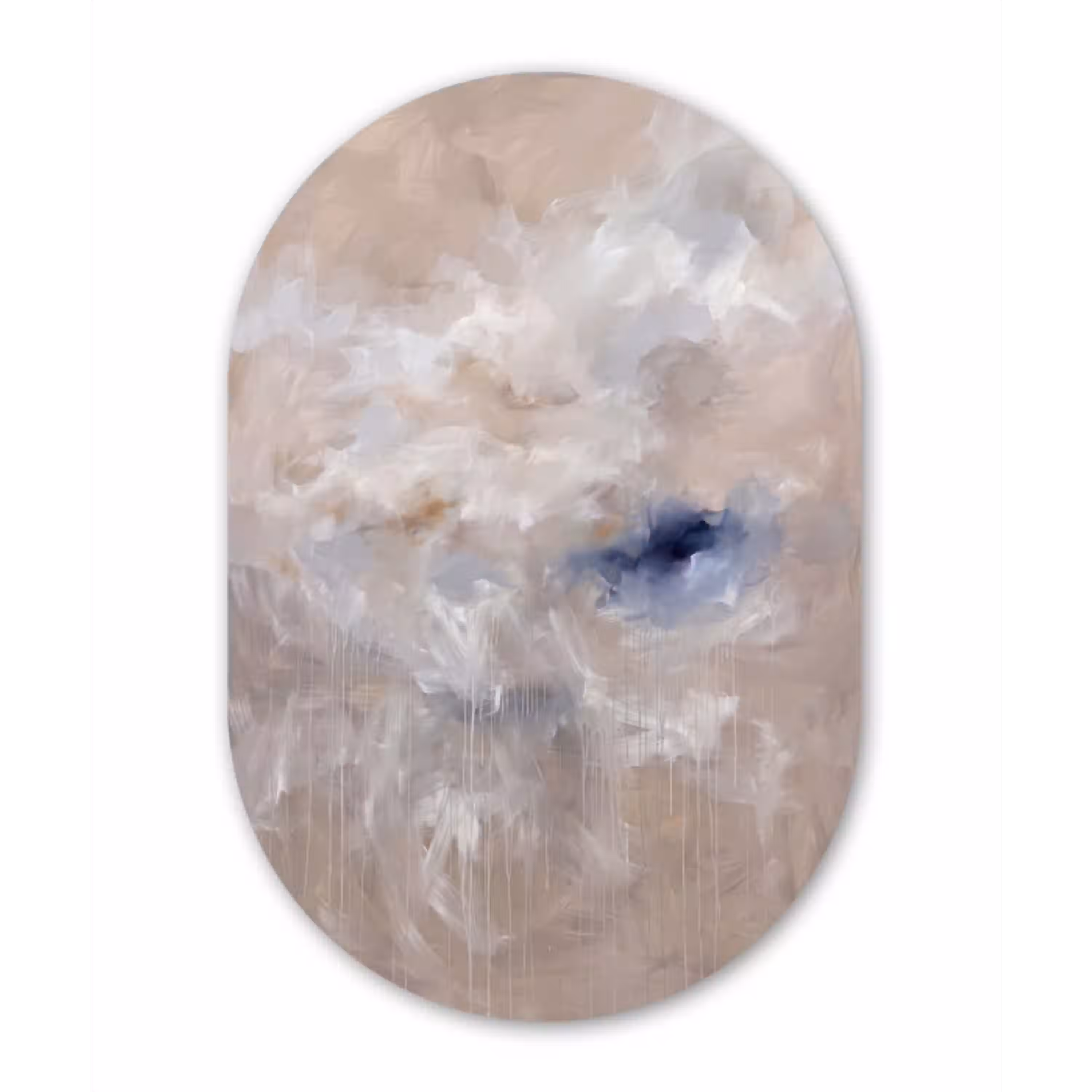 Abstract - Wolken - Sfeer - Modern - Beige Wandcirkel Ovaal Aluminium middel -3d