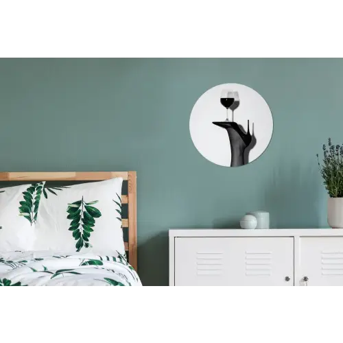 Hak - Wijn - Minimalistisch - Zwart Wandcirkel aluminium klein -slaapkamer