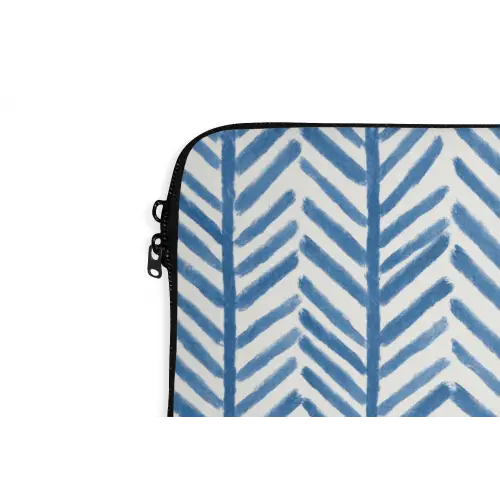 Patroon - Streep - Blauw laptophoes neopreen klein 279 -detail