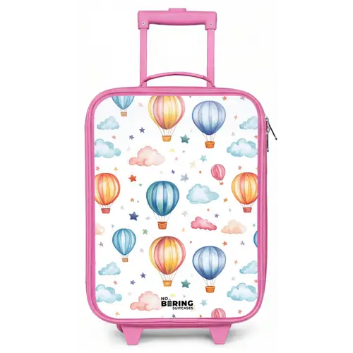 Gekleurde luchtballonnen met sterren en wolken Kinderkoffer - Roze klein -zz3dotto