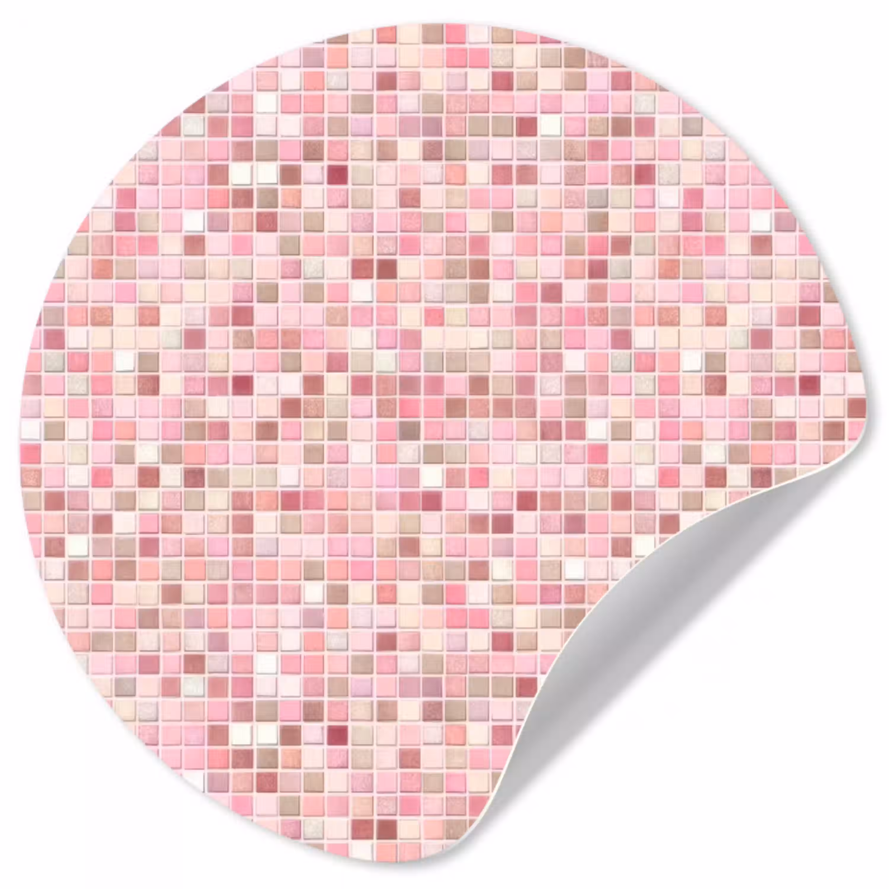 Mozaïek - Patroon - Roze Wandcirkel behangsticker klein 186 -3d