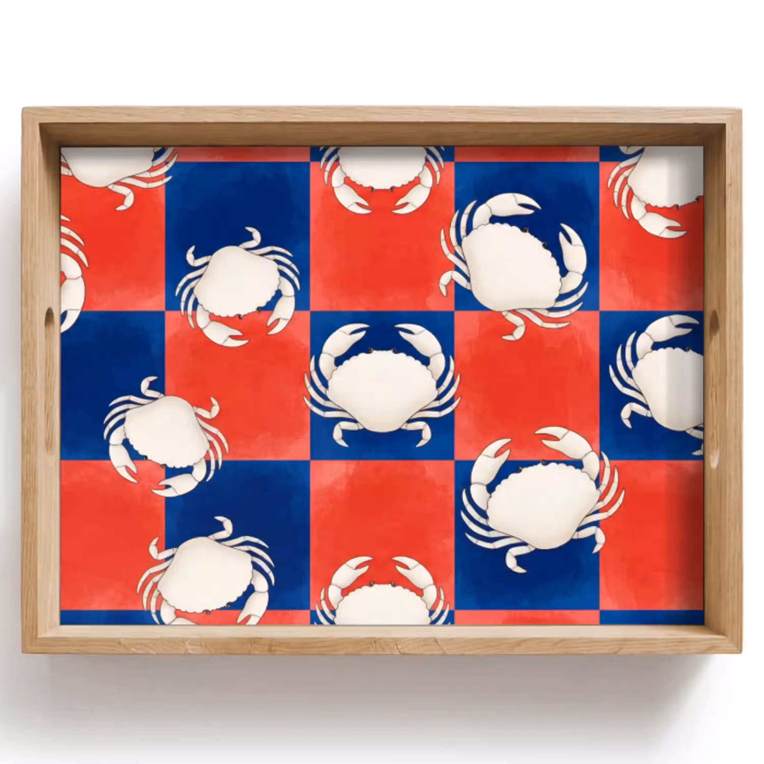 Patroon - Zeeleven - Rood - Blauw - Abstract Dienblad Rechthoek middel -z3d_shopping