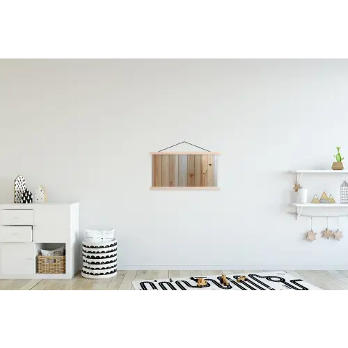Hout - Planken - Licht textielposter latten blank klein -kinderkamer