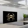 Goud - Krab - Dieren - Zwart keuken achterwand spatscherm klein -3d_schuin