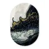 Marmer - Abstract - Goud - Luxe Wandcirkel Ovaal Forex klein -3d