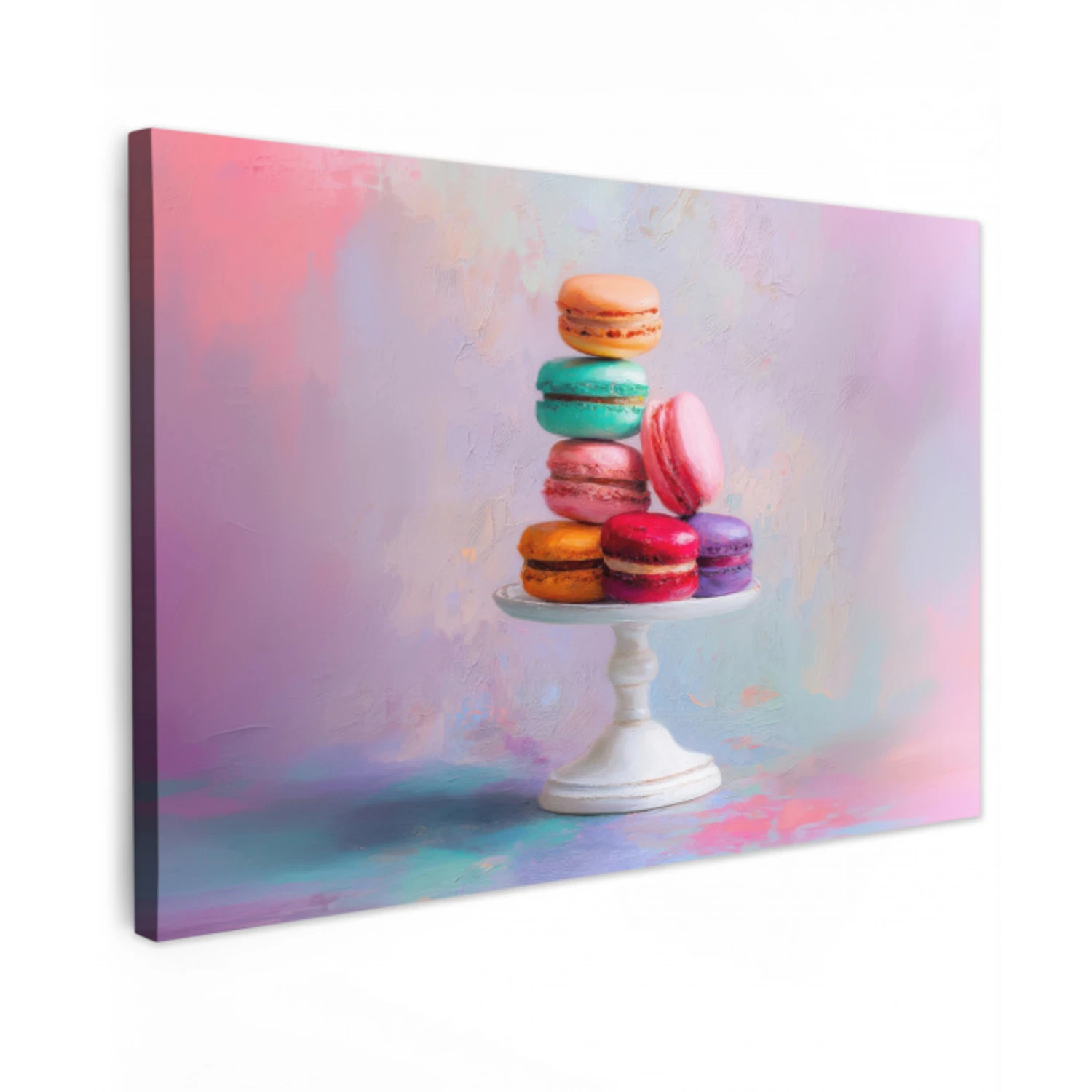 Macarons - Schaal - Pastel - Kleurrijk canvas 2cm klein -z3d