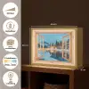 Winterlandschap - Natuur - Huis - Bergen - Doorkijk - Raam Light Box met batterij (Wandlamp) middel -USP_websiteoverzichtNL